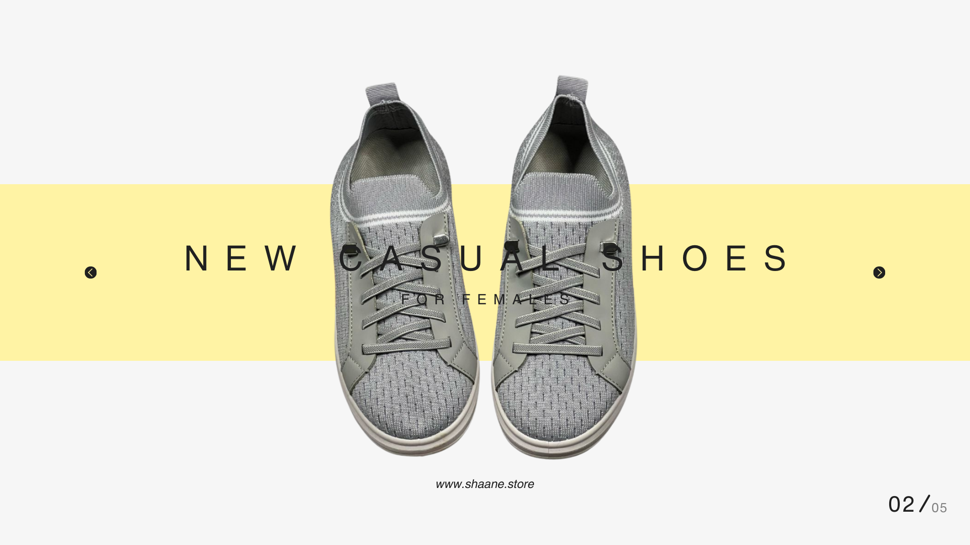 Grey and Pastel Yellow Simple Shape New Shoes Presentation (1)