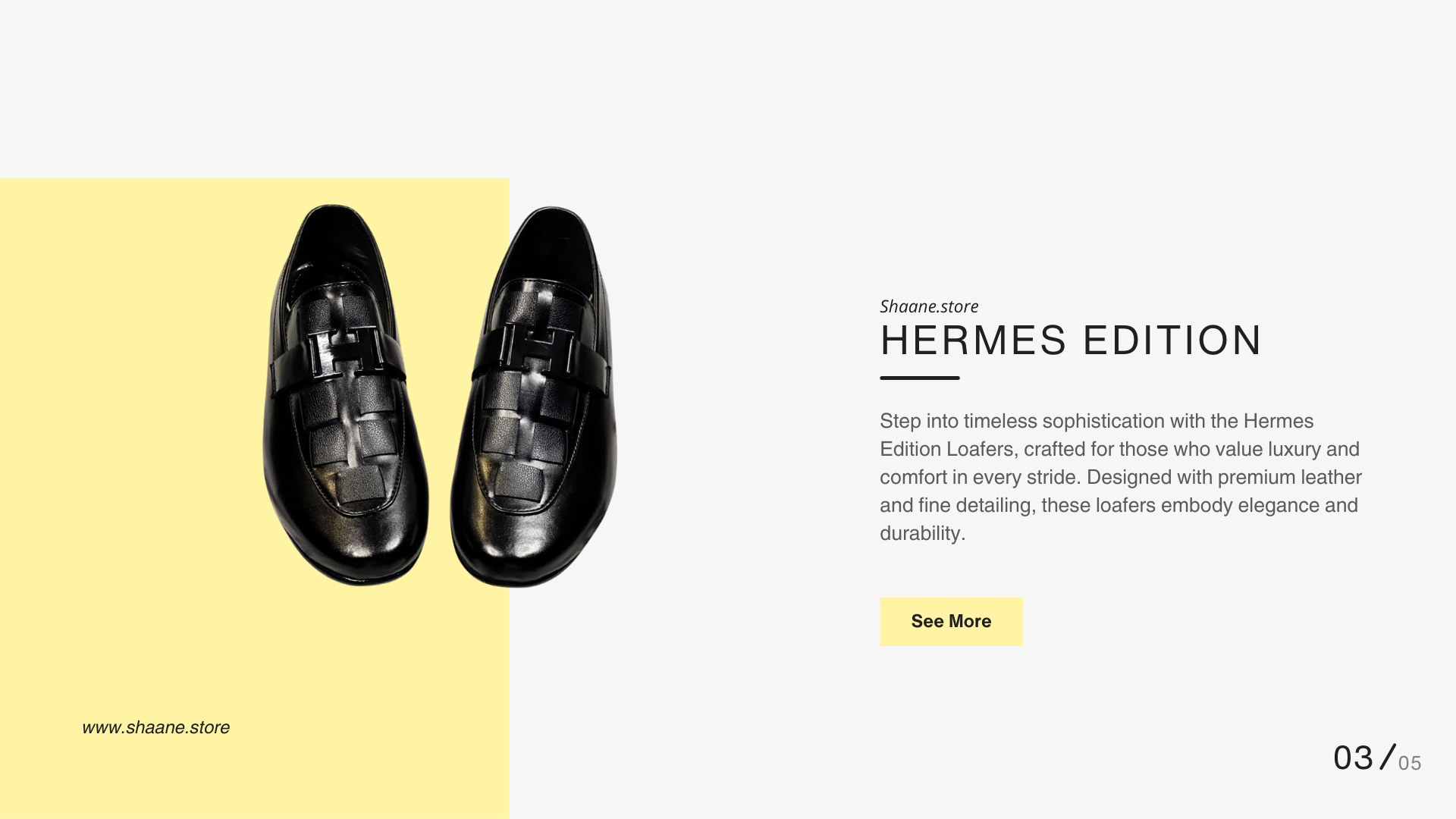 Grey and Pastel Yellow Simple Shape New Shoes Presentation (2)