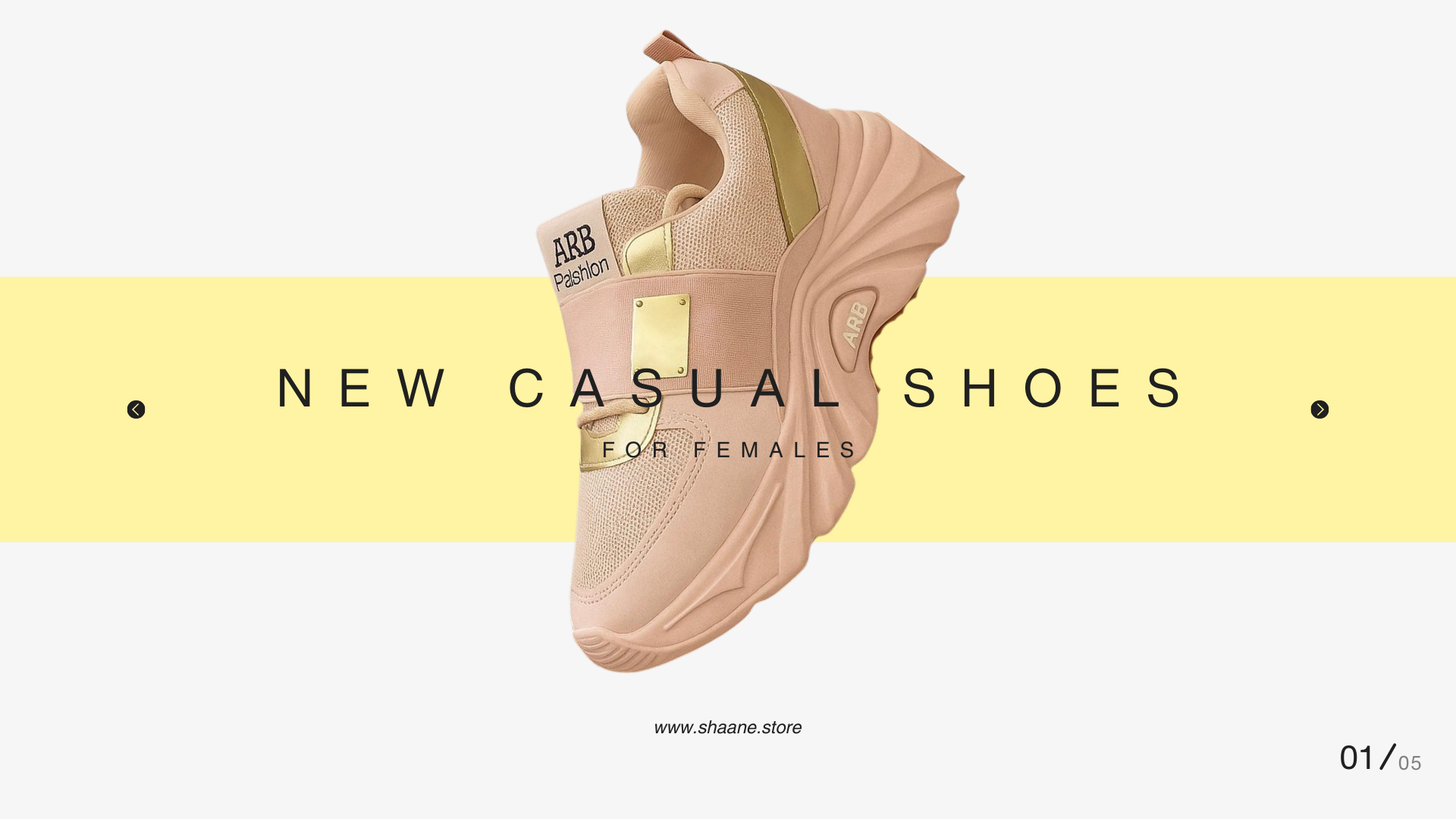 Grey and Pastel Yellow Simple Shape New Shoes Presentation