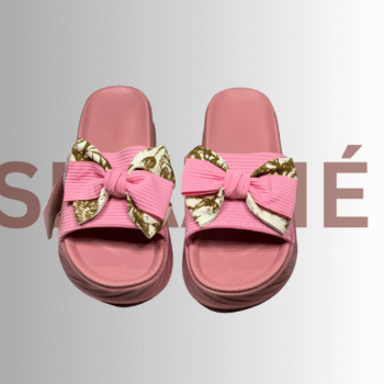 Flower Bow Wedge Slippers